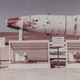 The head of a R-2A rocket and two space dogs on display after returning to Earth